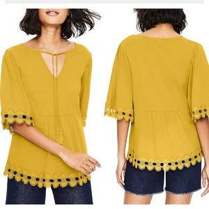 Like new Boden ayla lace trim top